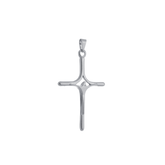 Pingente Prateado Crucifixo Minimalista