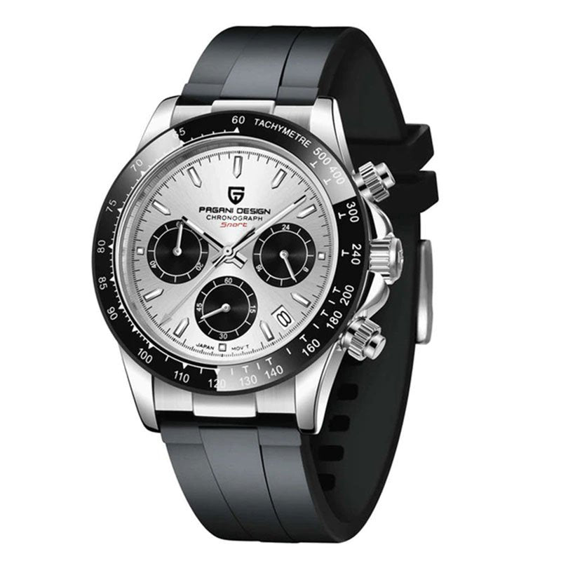 Relógio Masculino Pagani Design com Pulseira de Borracha Branco - PD1664