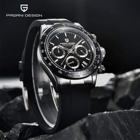 Relógio Masculino Pagani Design com Pulseira de Borracha Preto - PD1664