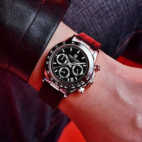 Relógio Masculino Pagani Design com Pulseira de Borracha Preto - PD1664